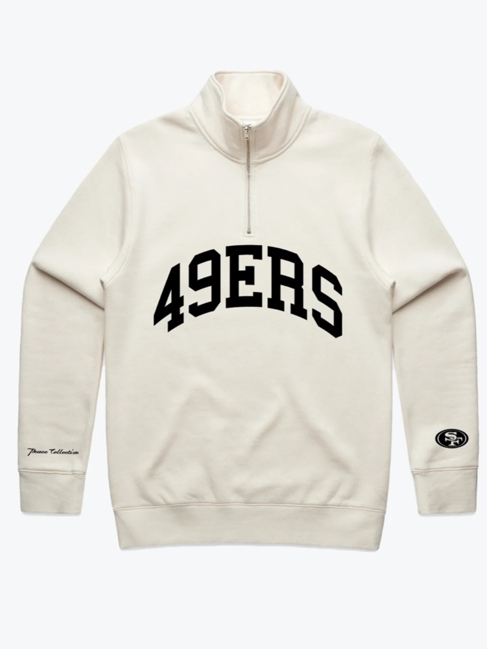 🌙B61 Peace Collective -San Francisco 49ers Collegiate Quarter Zip - Ivory